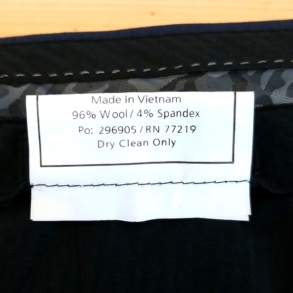 MEN'S JOE BY JOSEPH ABBOUD MED BLUE WOOL DRESS SLACKS ( NWT ) SIZE 33 - UNHEMED - Picture 4 of 8